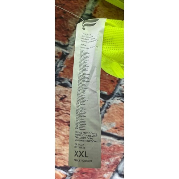 NWT Fabletics Neon Cross Back Faye High Impact Sports Bra XXL 14/16 Strappy - Picture 5 of 5